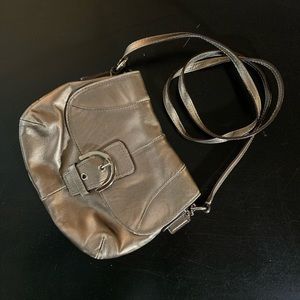 Metallic Bronze Coach Cross Body Bag